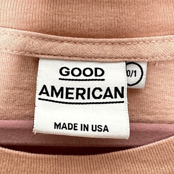 GOOD AMERICANS Goodies Icon Metallic Rose Gold Pink Tee {I19} - Picture 4 of 5